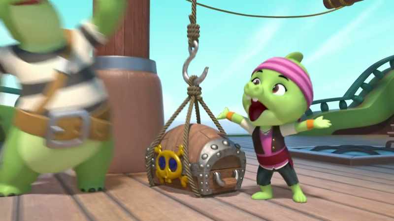 [both] ♪ Ohh, we're plundering pirates from under the sea ♪