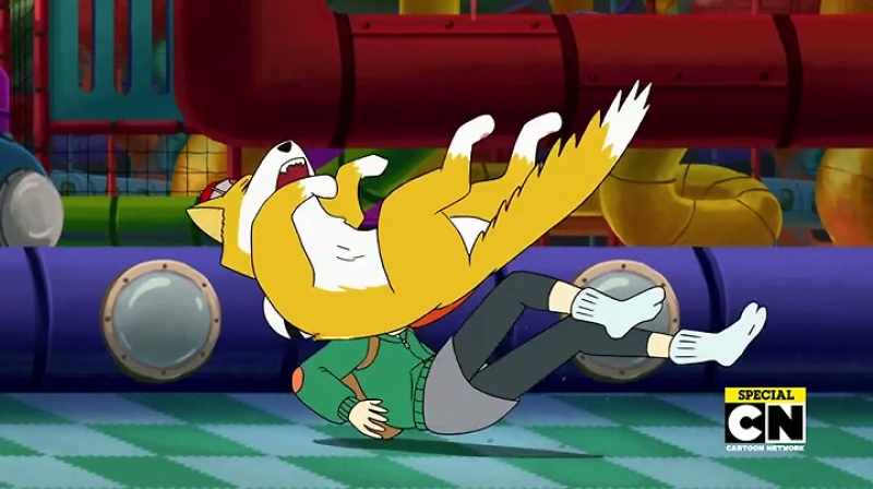 [ Both scream, grunt ]