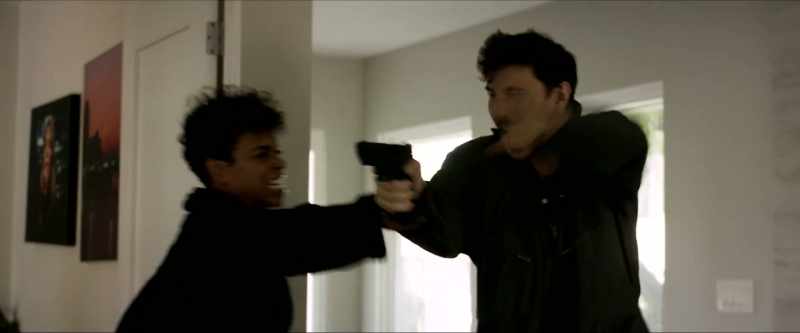 [both shouting] - [gun fires]