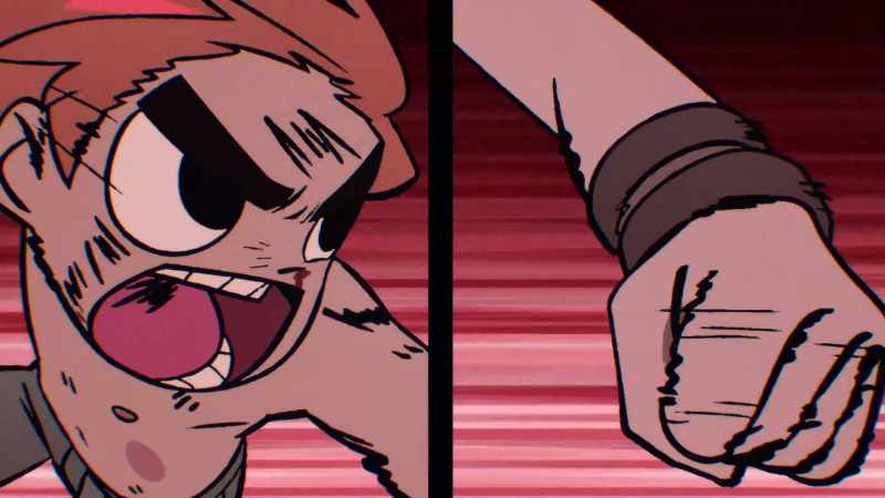 [both yell, grunt] - [rumbles]