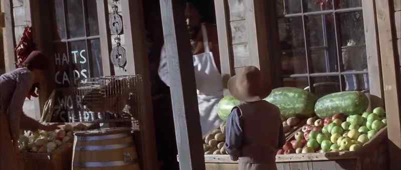 Boy, what you doing stealing my apples? I've a good mind to