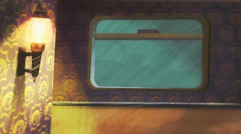 Bravely walking through the sleeping car
