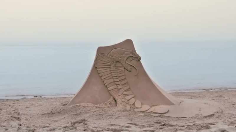 [bruce] dan and jobi's sculpture today, just crisp, clean