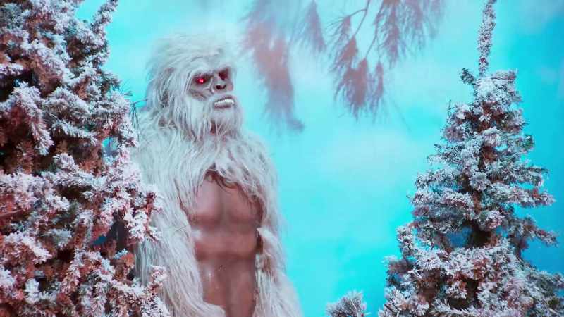 Bryceson adding time to their run by chatting up the yeti in residence