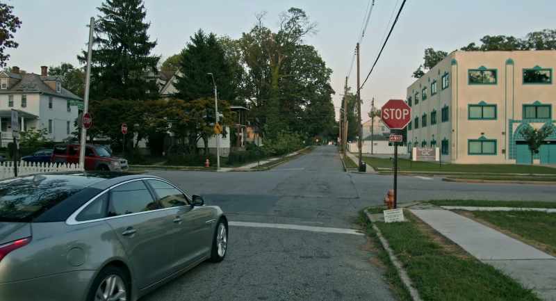 But actually, a car was pulling out as we were crossing the intersection