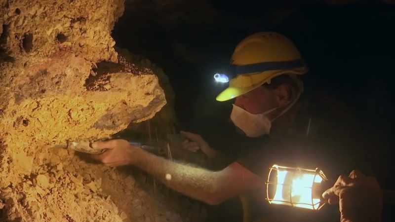 But to get it, the crew need to dig away the supporting rock