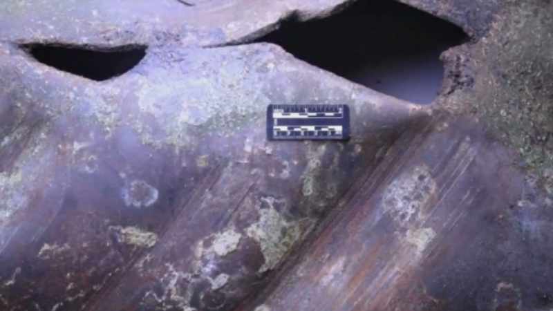 But here, when the cutter-head pierced the pipe