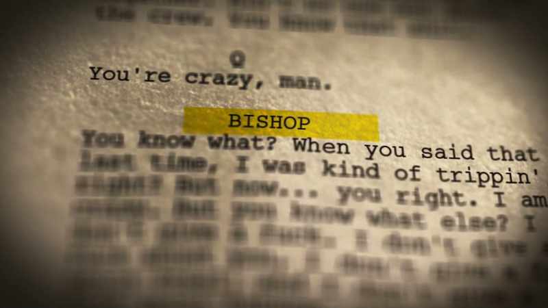 But as I'm reading the script, this character, Bishop