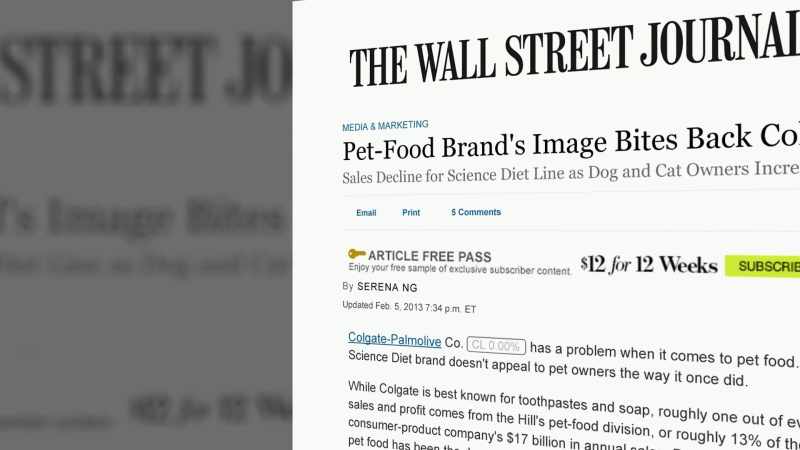 But in 2013, the wall street journal reported