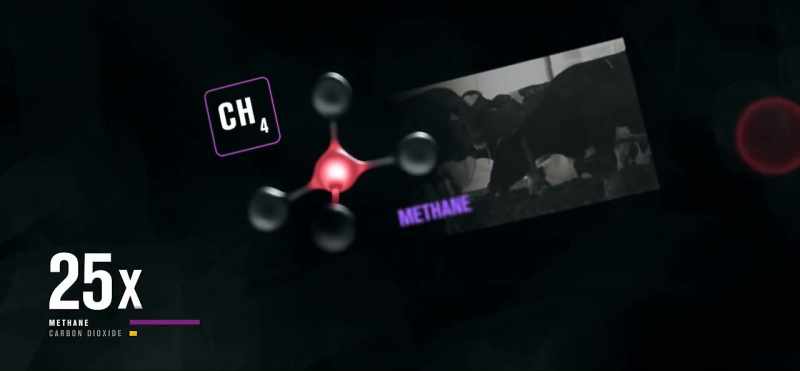 But methane is 25 times more potent