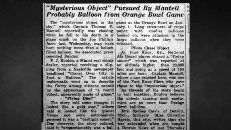 But no official reports mention anything about a UFO