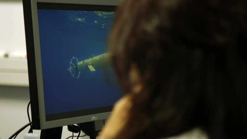 But signals travel more slowly underwater