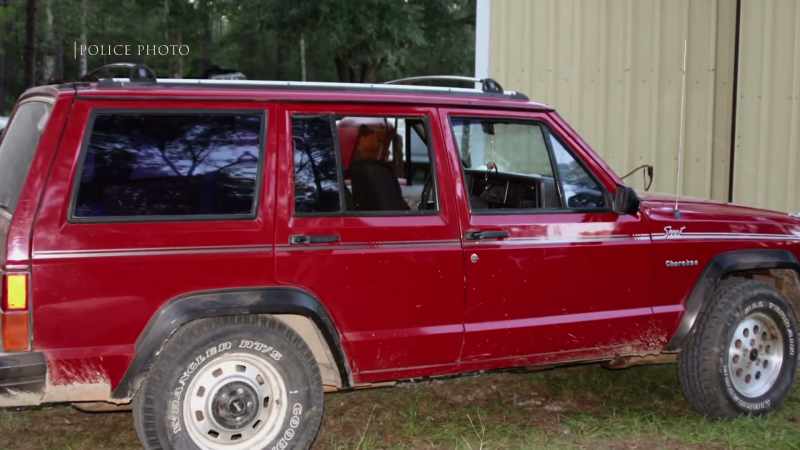 But the guy leaves this red Jeep Cherokee