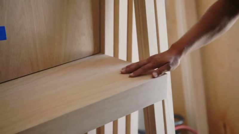 By adding this white oak shelf here
