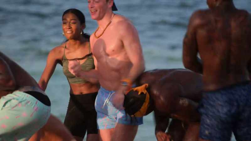 C.J. delivers the golden conch to Chaun