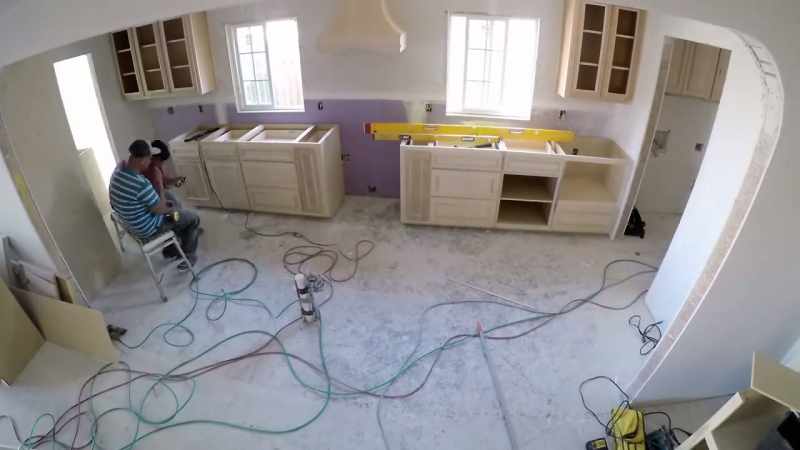 Cabinets have gone in and we're able to build out