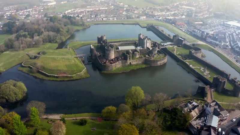 Caerphilly stands out as a castle design