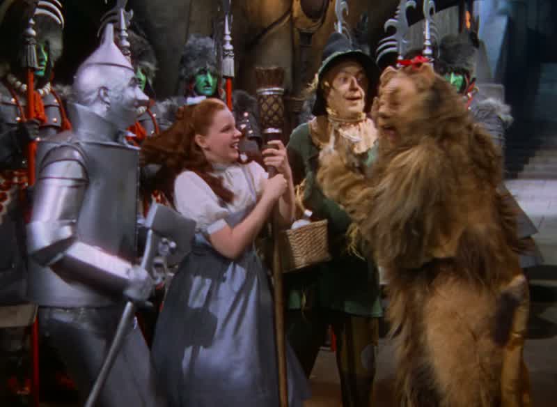 Can I believe my eyesWhy have you come backPlease sir We've done what you told usWe've brought you the broomstick of the Wicked Witch of the WestWe melted herAh you liquidated her ehVery resourceful
