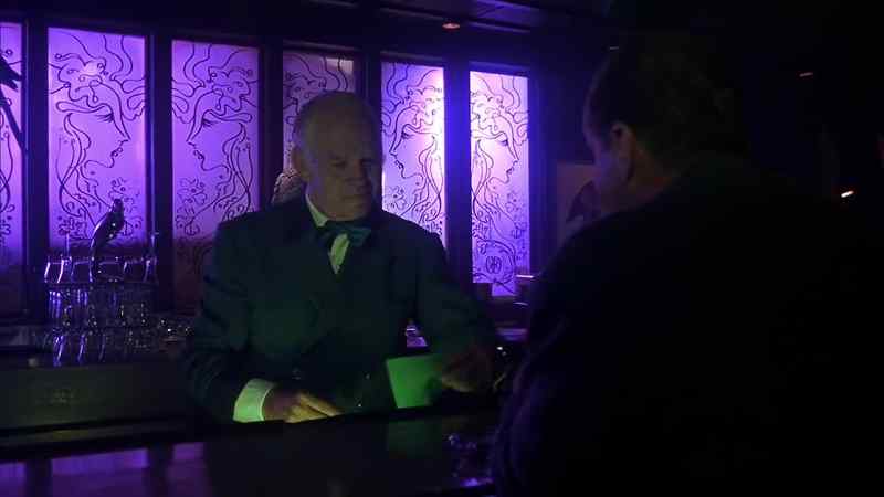 Can I help you, sir? - Johnny Walker Black, straight up