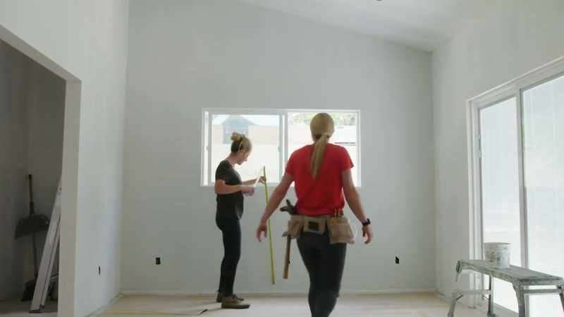 [Candi] Oh, good, I'm just measuring to get this wall started