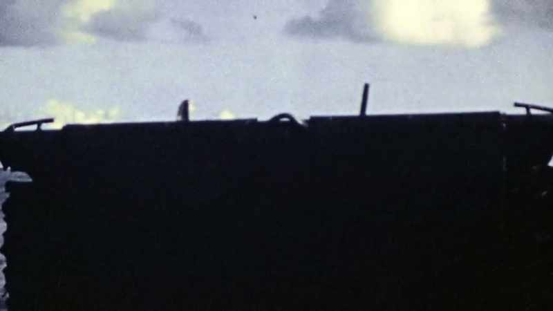 [cannon fire]