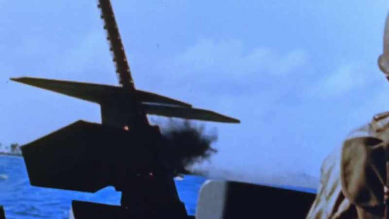 [cannon fire]