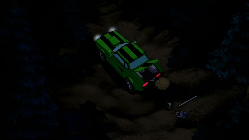 [ CAR ALARM BLARING ]