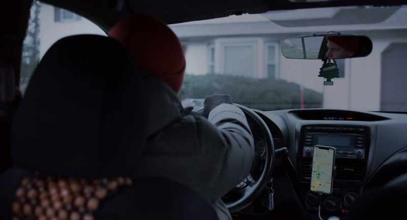 [car door closes] - [gear lever clicks]