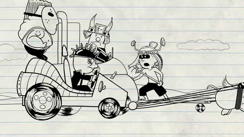 [car engines roar]