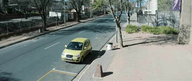 [car indicators on]