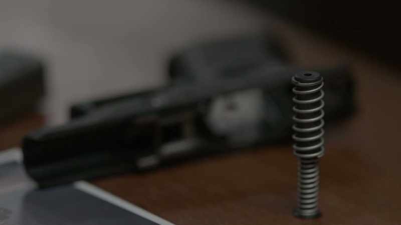 Carbon steel spring and barrel, polymer frame and components