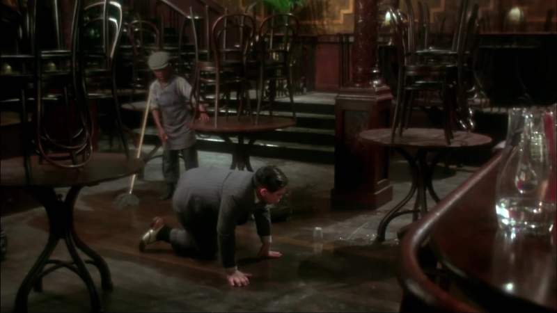 Careful the floor is wet