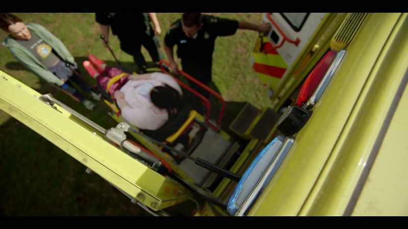 'Caution, patient tail lift in operation.'