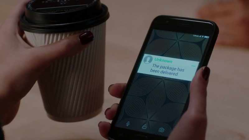 [cell phone chimes]