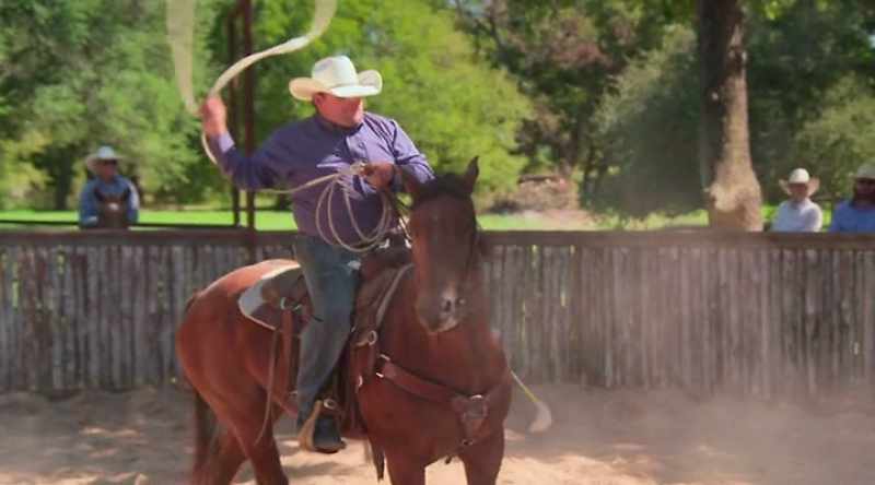 Cheech has got that tongue stuck out. He's ready to rope something, son!