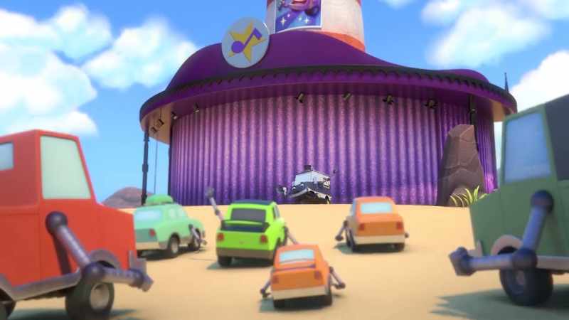 [cheering] -[horns honking]