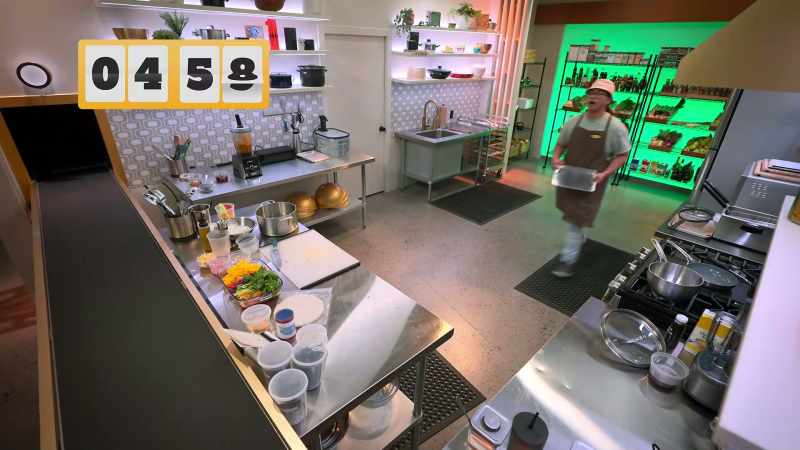 CHEFFY (on speaker): Chefs, you have five minutes