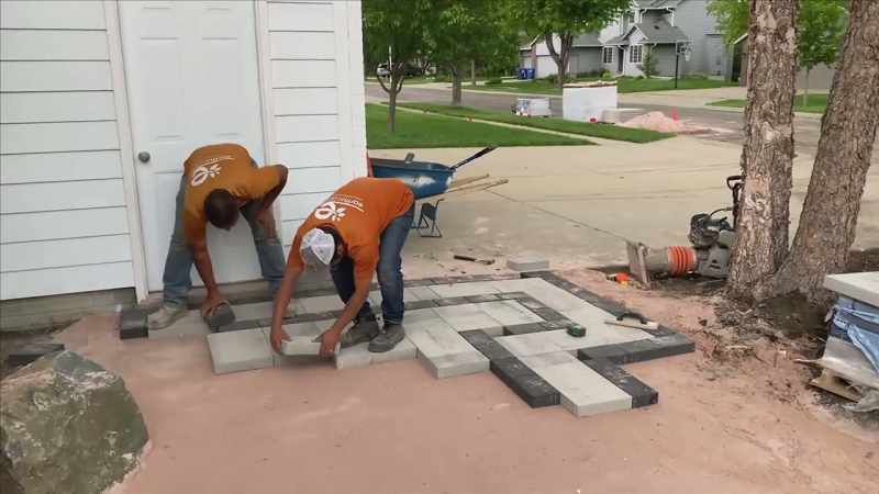 [Chelsea] So we are bringing in some black pavers