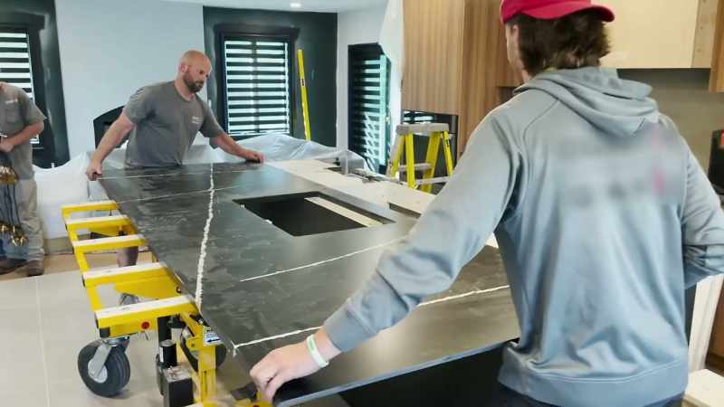 [Chelsea] This kitchen island is a huge centerpiece