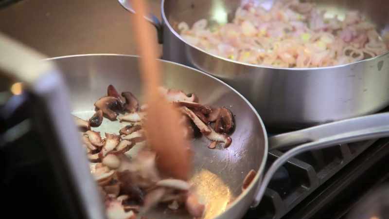 Chop 'em up real fast, toss 'em in a hot pan