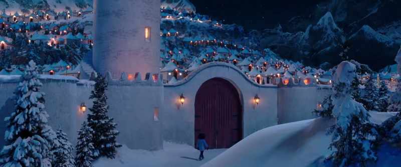 [Christmas music playing]