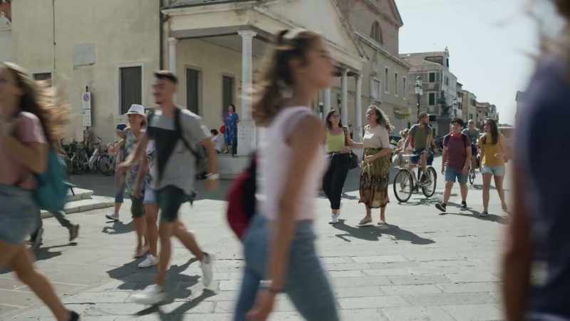 (church bell ringing) -(street chatter)
