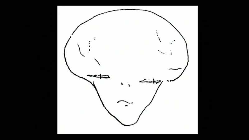 Cindy also sketched this mushroom-headed being