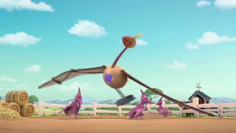 (clanging) - (squawking)
