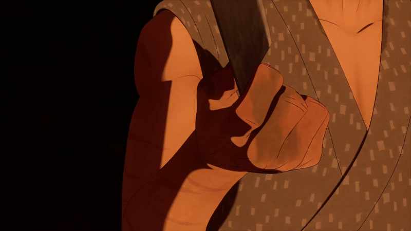 [clanking echoing off]