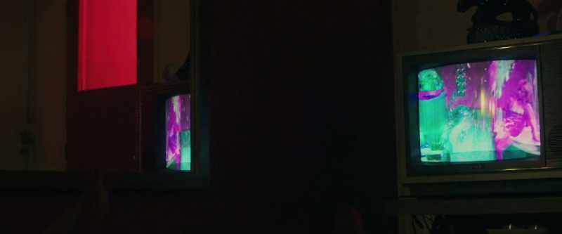 [clicks] - [moaning on TV]