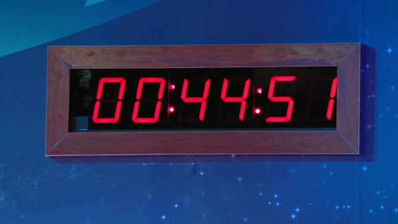 [clock beeps]