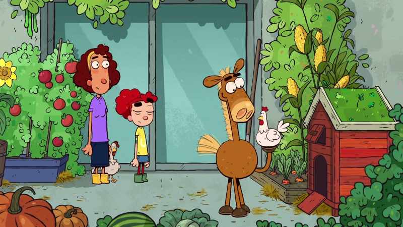 [clucking] - Hey! Give Hero Horse back!