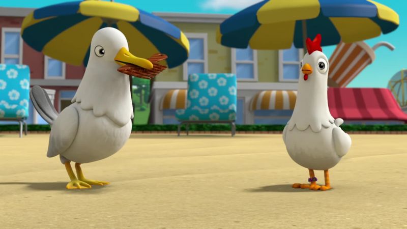[clucking]