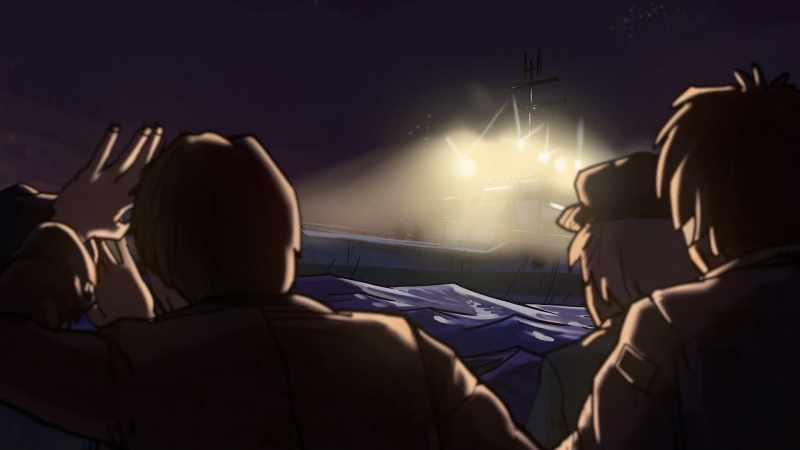 (COAST GUARD SPEAKING INDISTINCTLY)